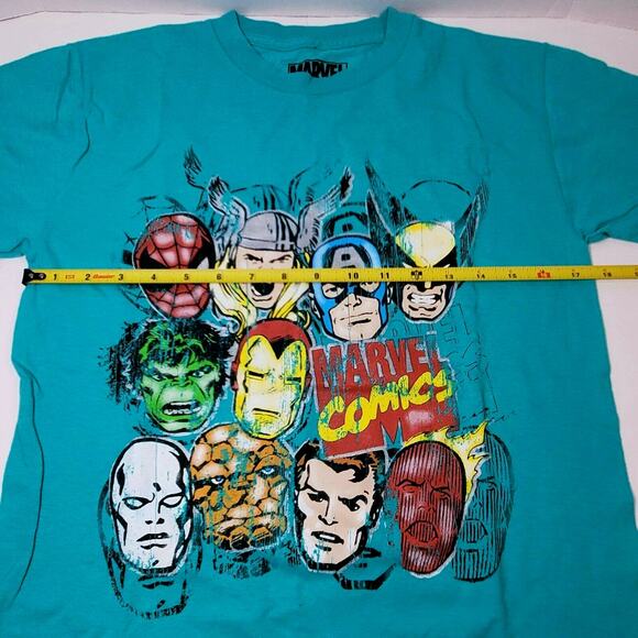 Marvel Men's Team-Ups Group Shot Superheroes T-Shirt M Medium Teal - Picture 4 of 6